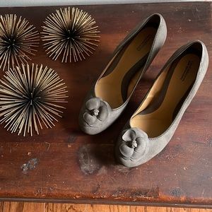Croft & Barrow Grey suede pumps with 2 1/2 inch heels - Size 10M.